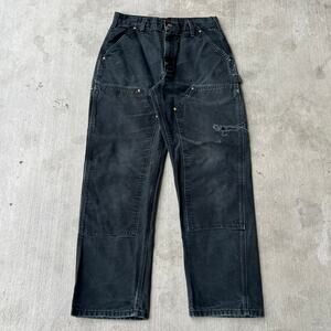 Carhartt faded black double knee work wear carpenter pants